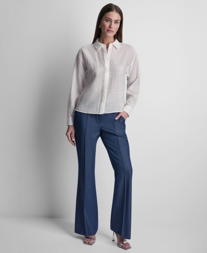 Women's Long-Sleeve Organza Top