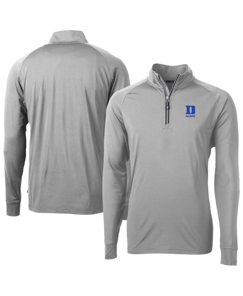 Men's Gray Duke Blue Devils Adapt Eco Knit Stretch Raglan Dry Tec Quarter-Zip