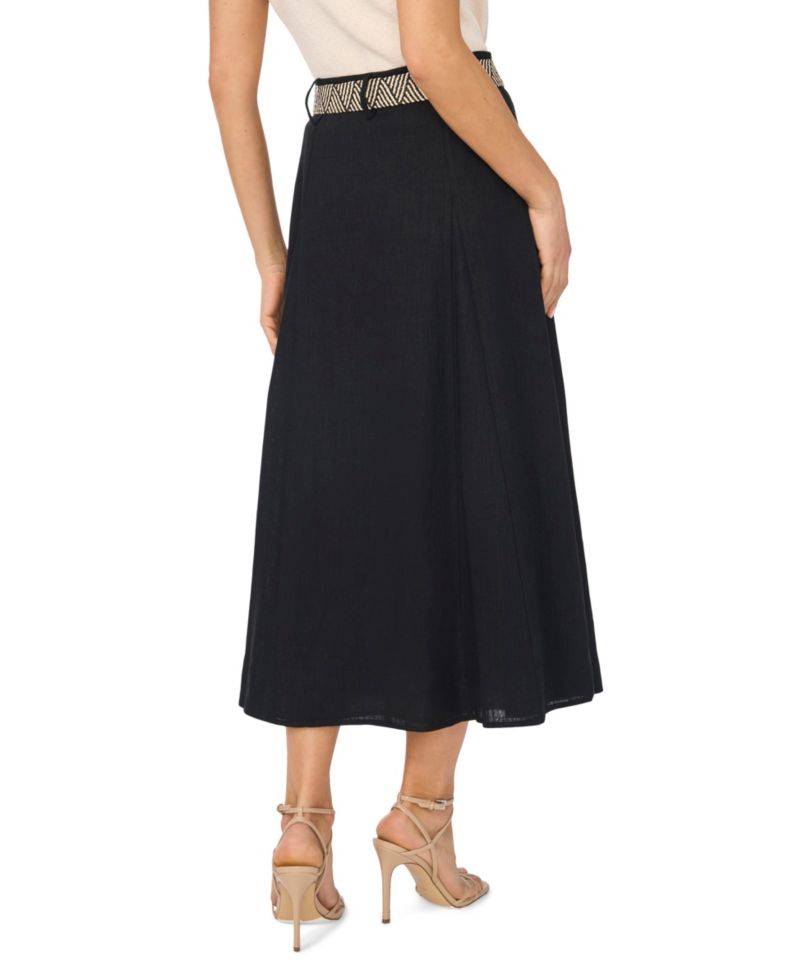Women's Belted Midi Skirt