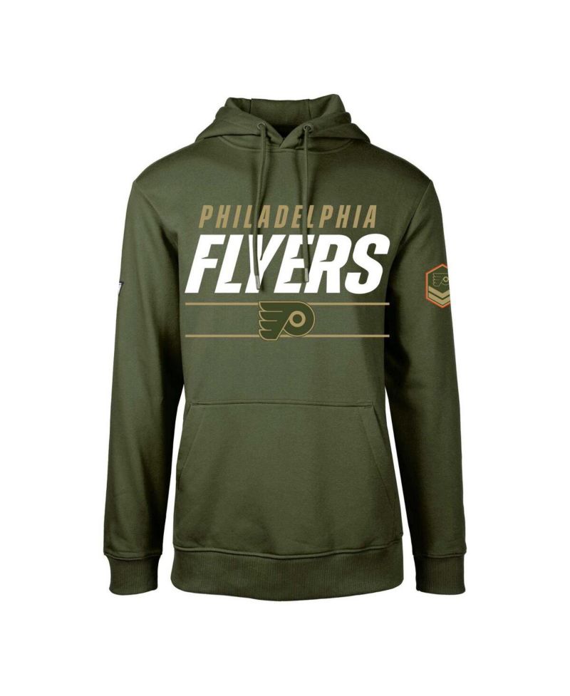 Men's Olive Philadelphia Flyers Podium Fleece Pullover Hoodie