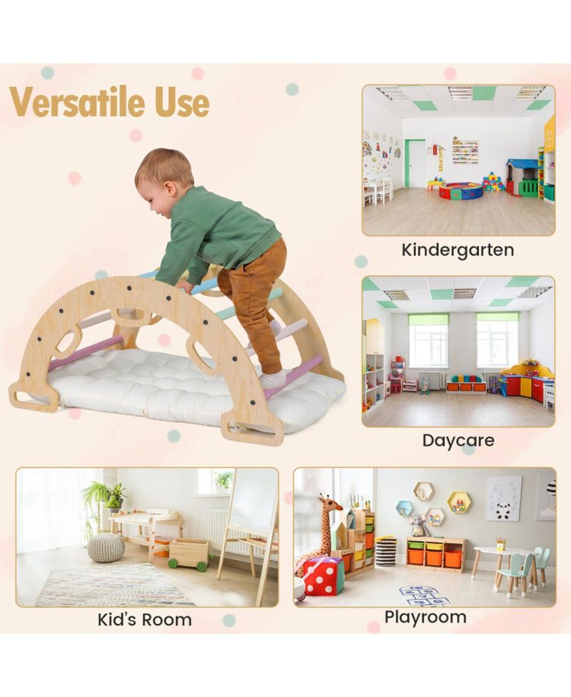 Montessori 3-in-1 Wooden Rocking Climbing Arch