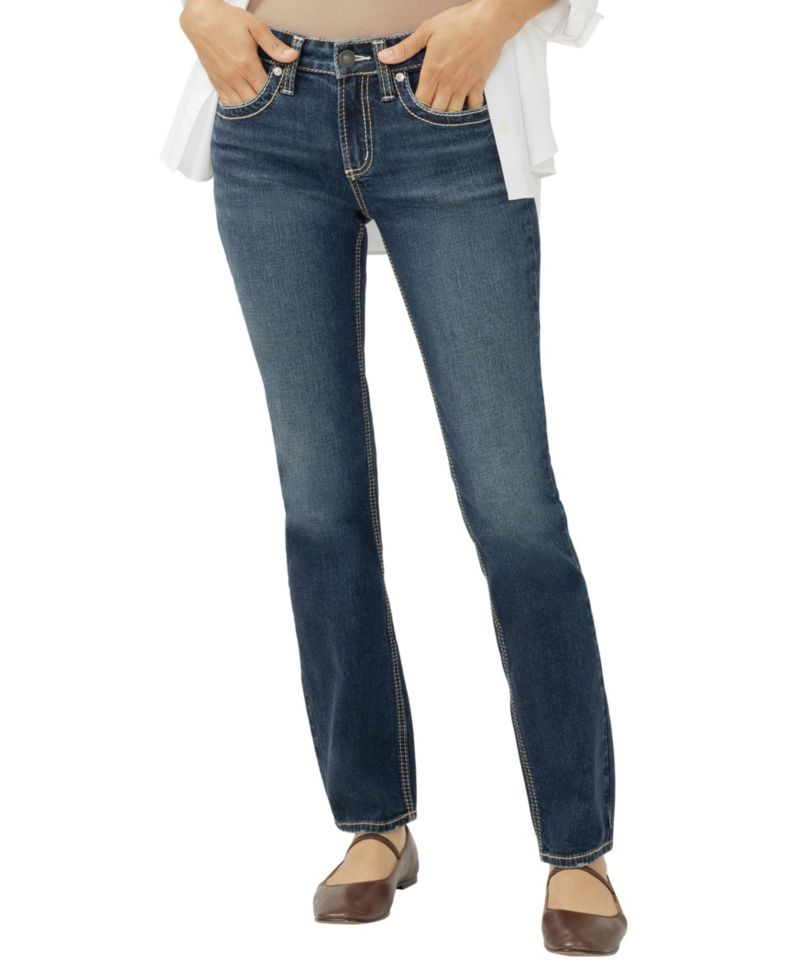 Women's Suki Mid Rise Curvy Fit Straight Leg Jeans