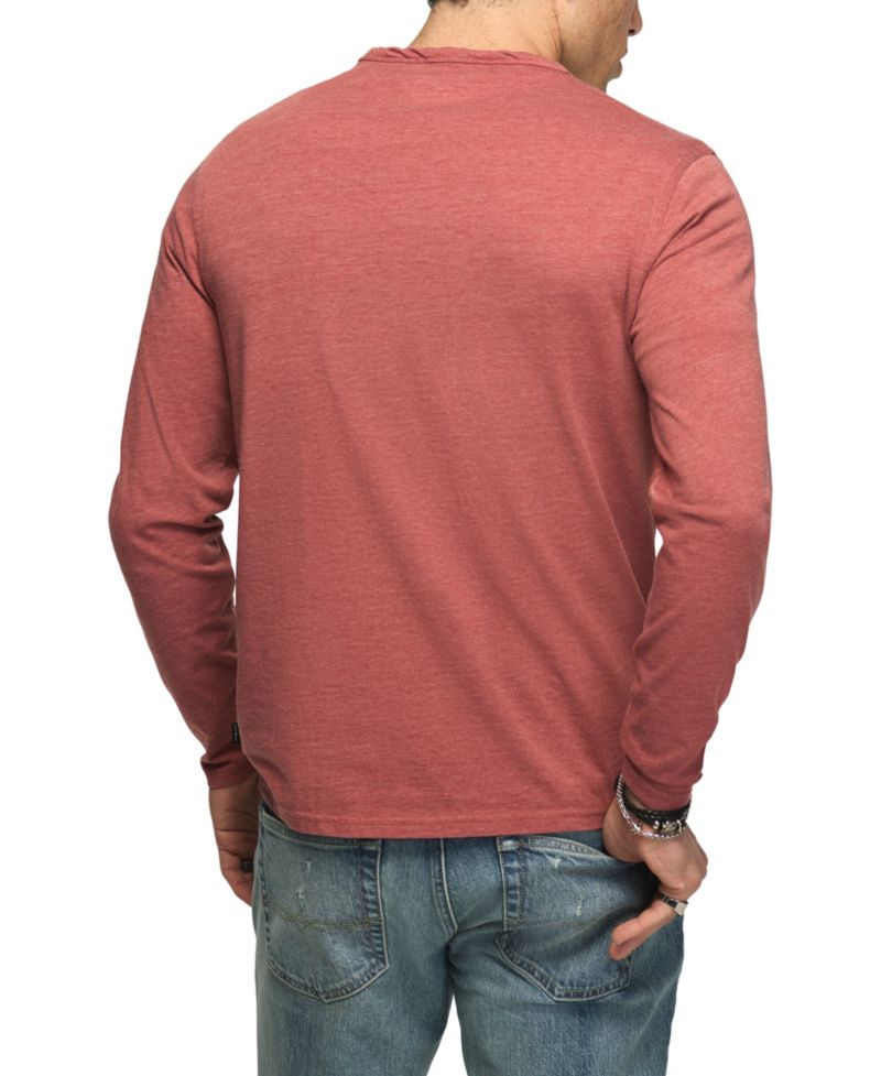 Men's Venice Notch-Neck Burnout Long-Sleeve Henley