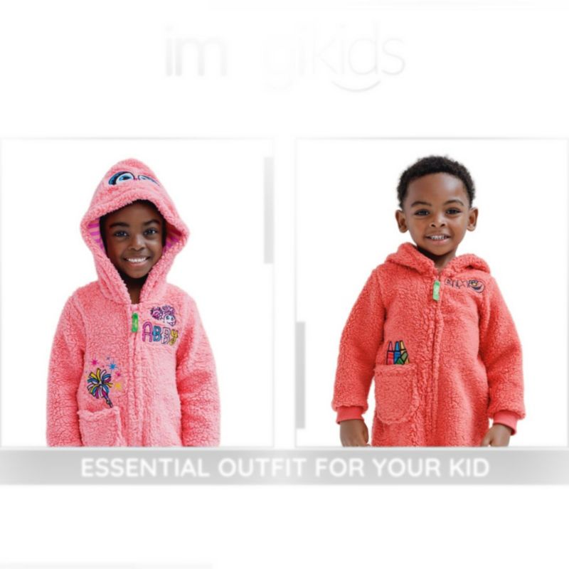 Baby Girls (Newborn - 24M) Cozy Sherpa Zip Up Cosplay Costume Coverall