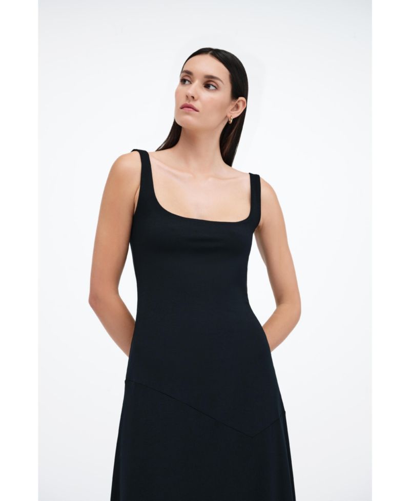 Women's Margot Square-Neck Fitted A-Line Jersey Midi Dress