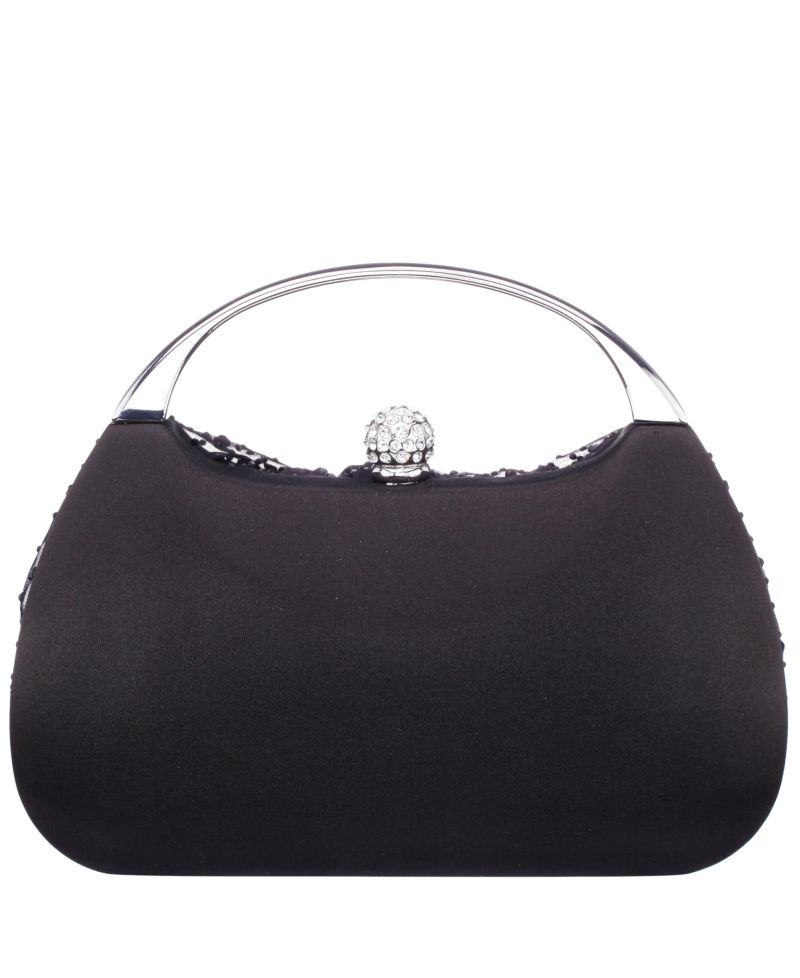 Crystal Twist Chiffon and Satin Minaudiere Clutch Bag