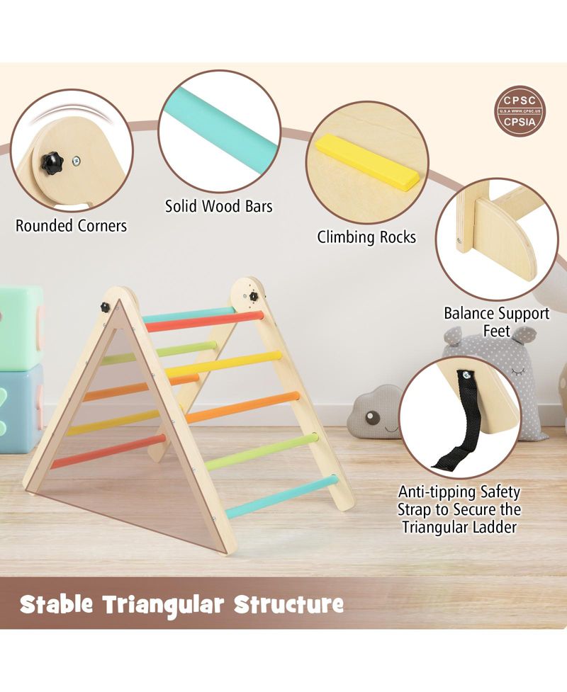 7-in-1 Foldable Wooden Climbing Activity Set, Ages 3+