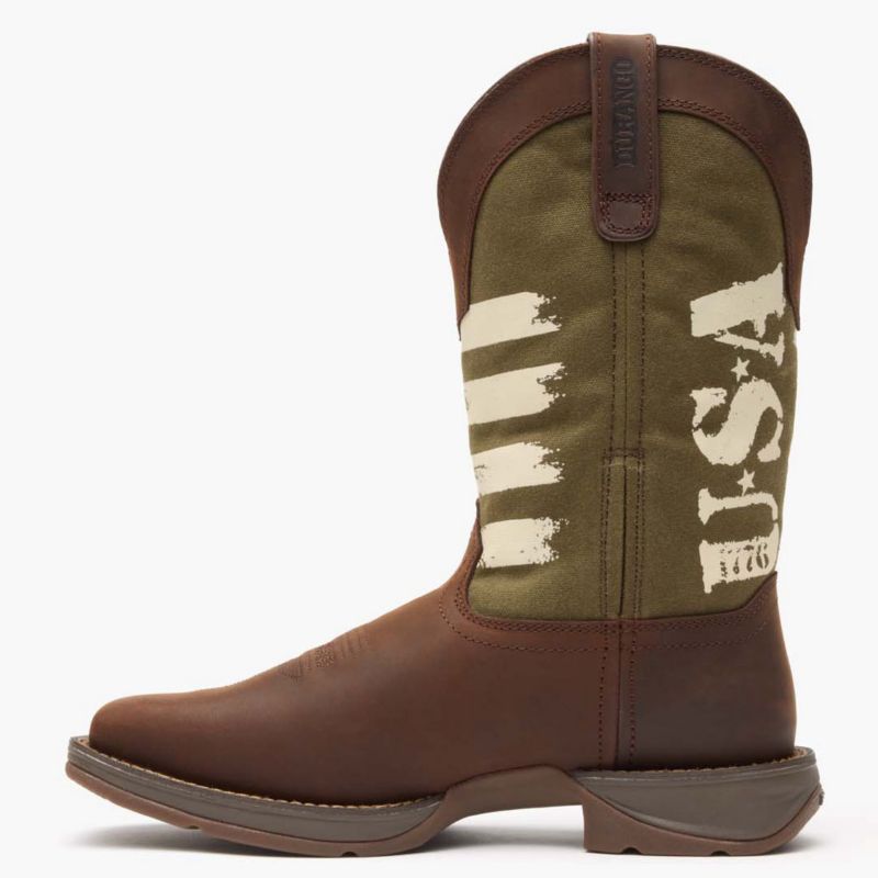 Men's Rebel by Army Green USA Print Western Boot