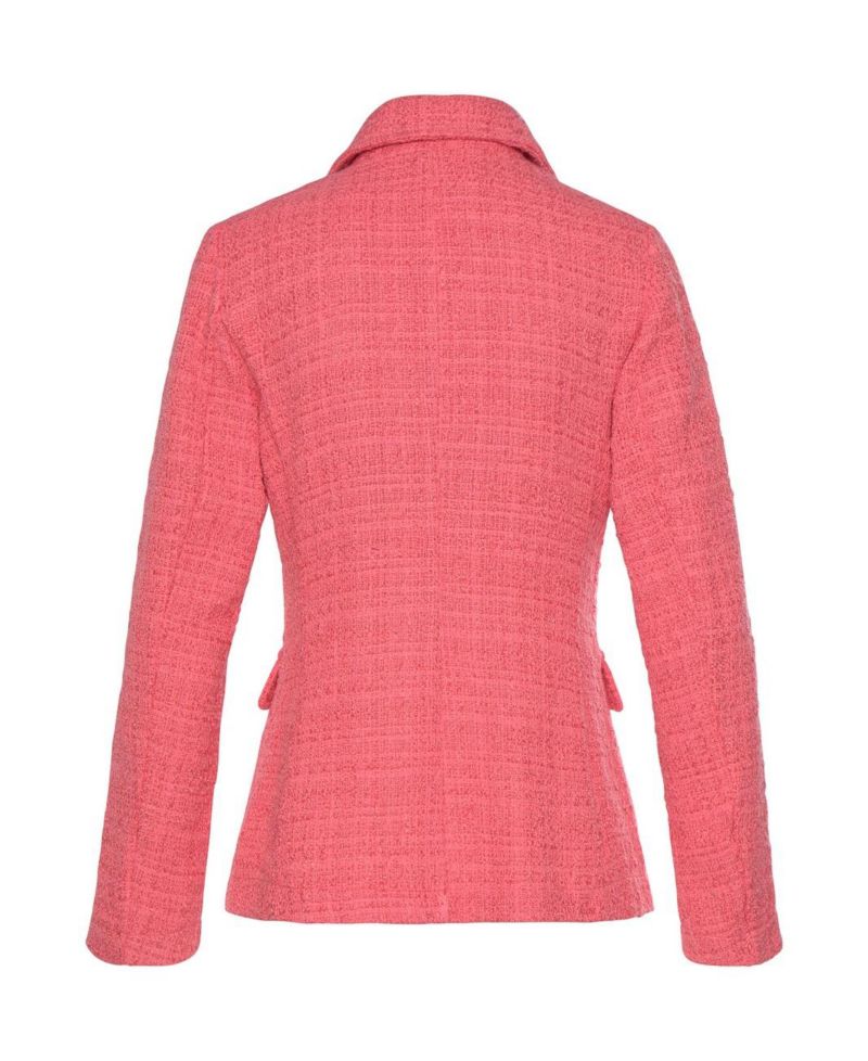 Women's Double Breasted Boucle with Pockets Blazer