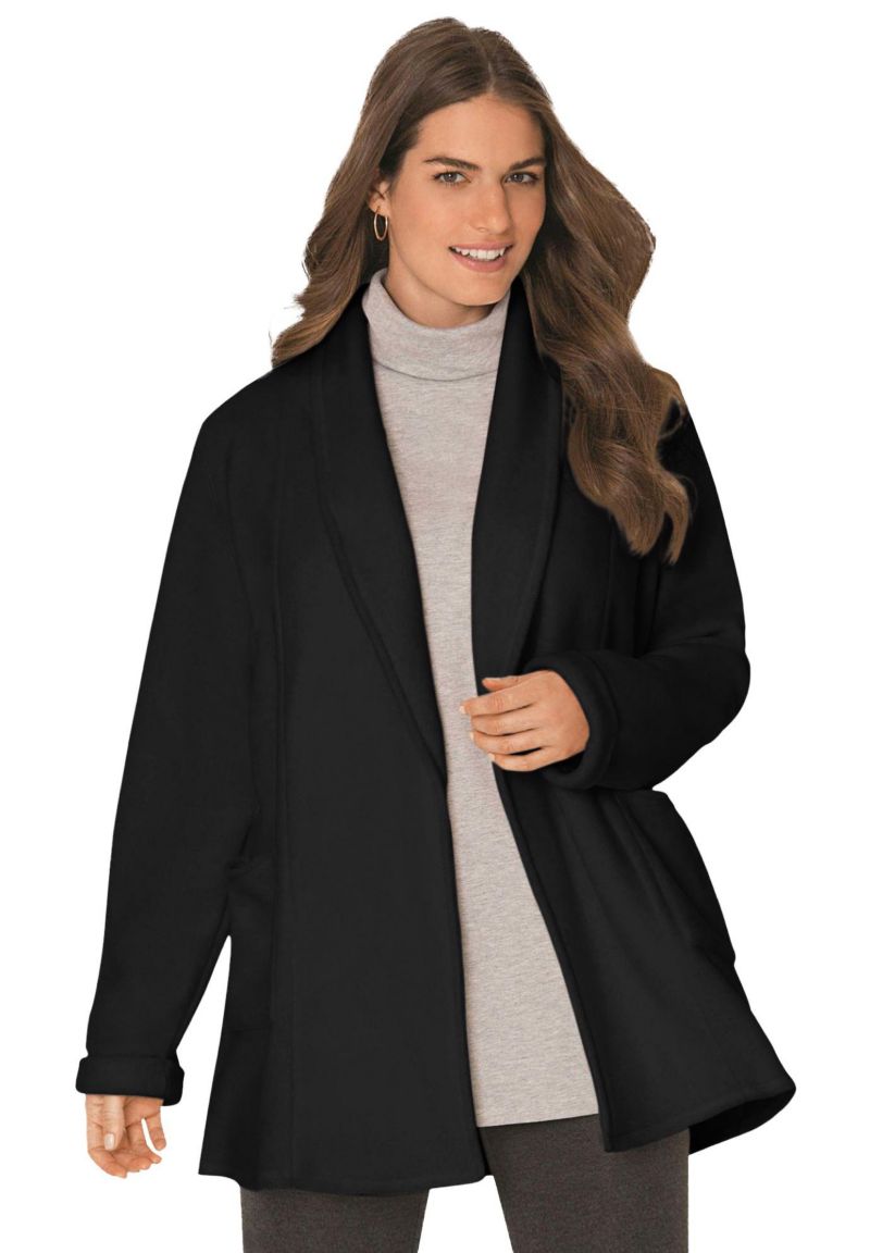 Plus Size Microfleece Cardigan