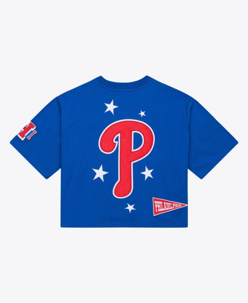 Women's Royal Philadelphia Phillies Pep Rally Cropped Boxy T-Shirt