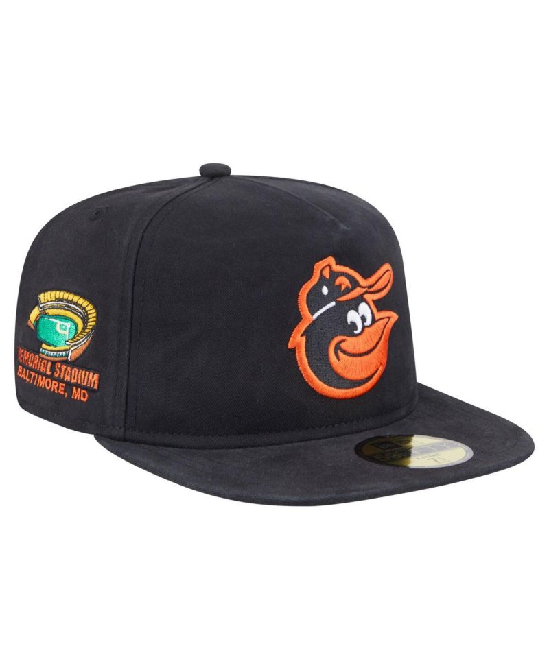 Men's Black Baltimore Orioles Championship Side Flag A-Frame 59FIFTY Fitted Hat