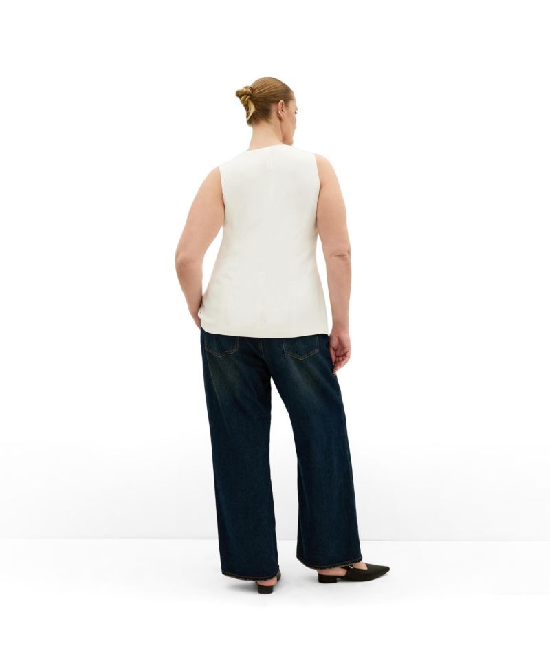 Plus Size Abbie Tailored Square-Neck Vest
