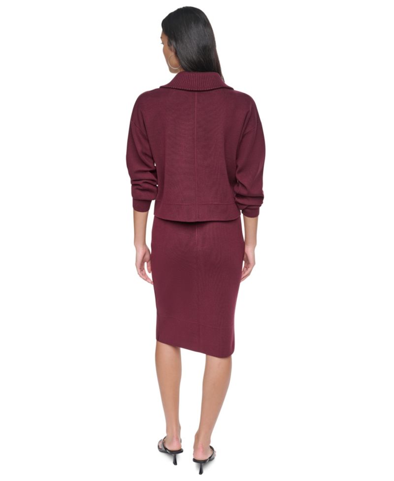 Women's Zip-Up Collared Sweater Jacket