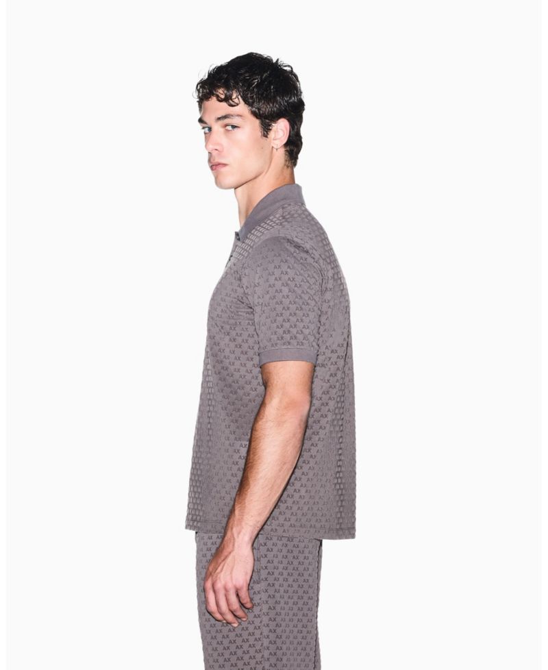 Men's Flocked All Over Logo Polo Shirt