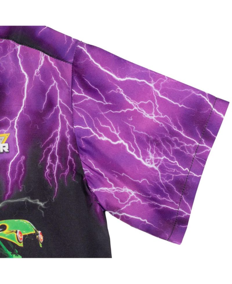 Boys Grave Digger Hawaiian Button Down Dress Shirt