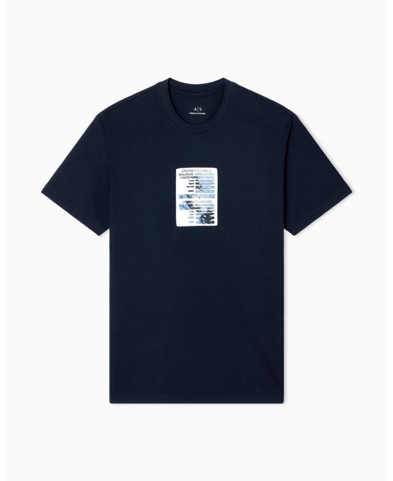 Men's Heavy Jersey Center Chest Grid Box T-Shirt