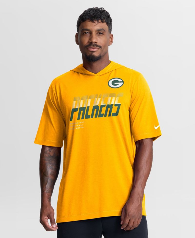 Men's Gold Green Bay Packers Tri-Blend Hooded T-Shirt