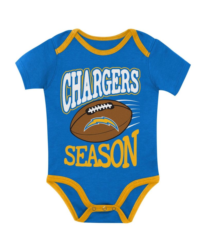 Baby Boys' and Girls' Los Angeles Chargers First Round Pick Short-Sleeve 3-Piece Bodysuit Set