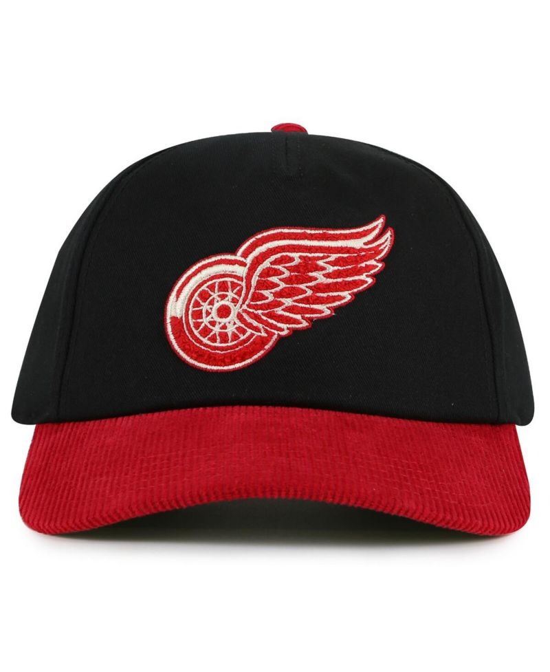 Men's Black/Red Detroit Red Wings Burnett Adjustable Hat