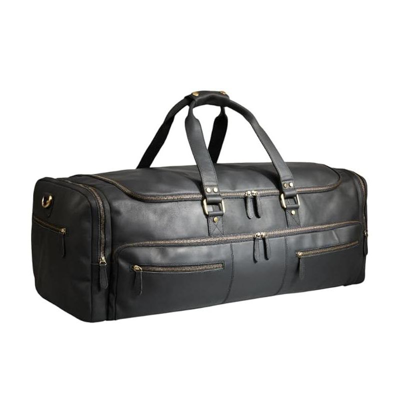 100% Full Grain Leather Duffel Bag - Only Duffel You will Need