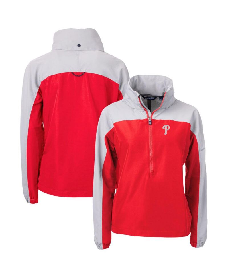Women's Red Philadelphia Phillies Charter Eco Half-Zip Anorak Jacket