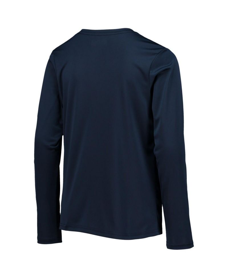 Big Boys Navy and White Dallas Cowboys Terminal Tackle Omni-Shade Long Sleeve T-shirt