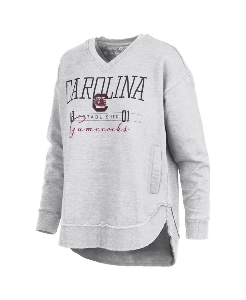 Women's South Carolina Gamecocks Marcus East Hall Dropped-Shoulder Long-Sleeve V-Neck Sweatshirt