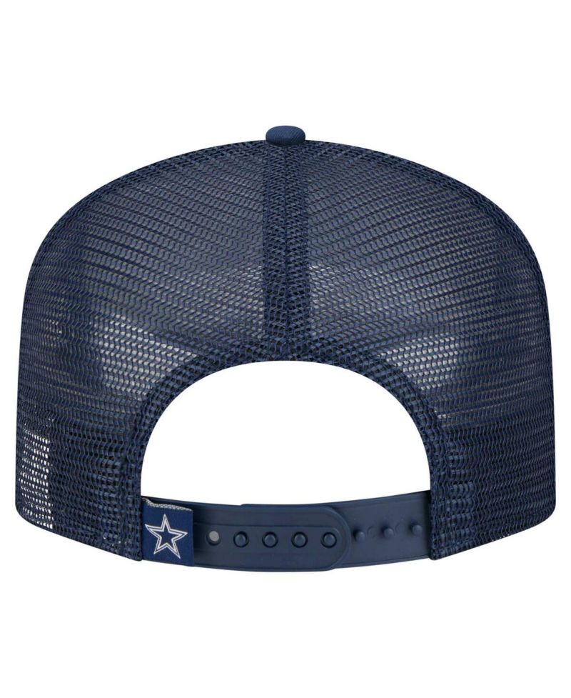 Men's White/Navy Dallas Cowboys Distressed 9FIFTY A-Frame Snapback Hat
