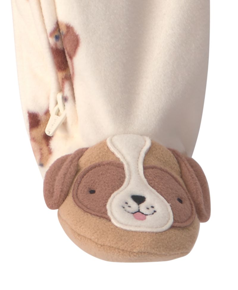 Baby Boys' Dog Fleece 2-Way Zip Sleep & Play