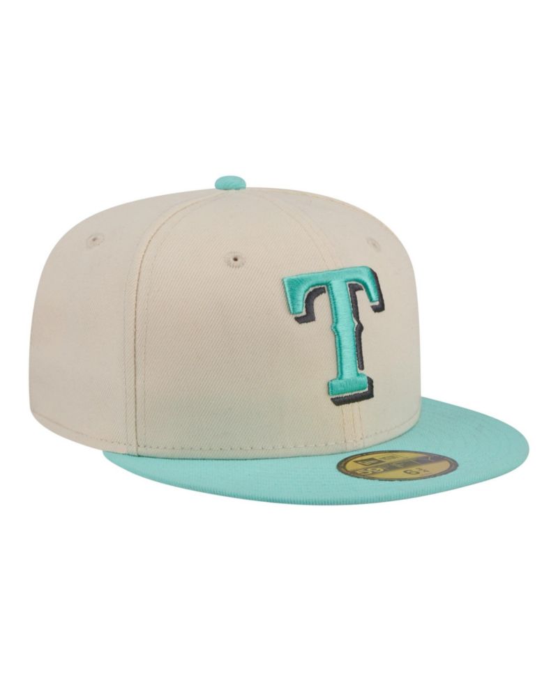 Men's Light Beige/Turquoise Texas Rangers Two-Tone Color Pack 59FIFTY Fitted Hat