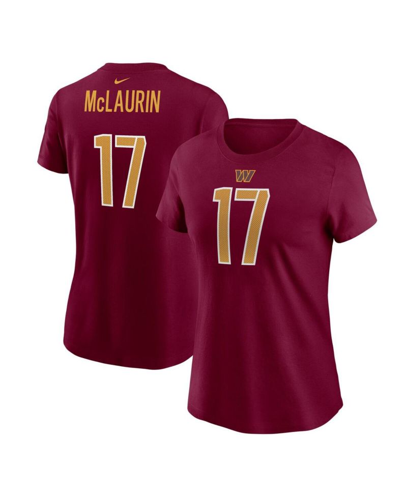 Women's Terry McLaurin Burgundy Washington Commanders Player Name and Number T-shirt