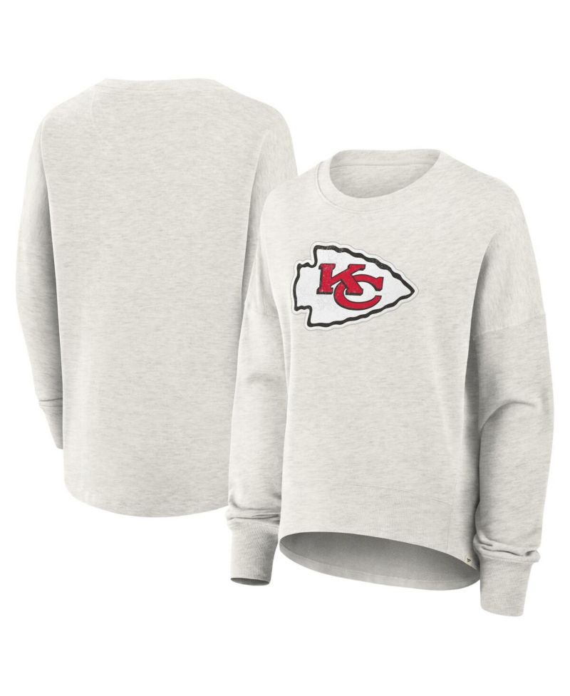 Women's Heather Gray Kansas City Chiefs Oversized Hometown Pullover Sweatshirt