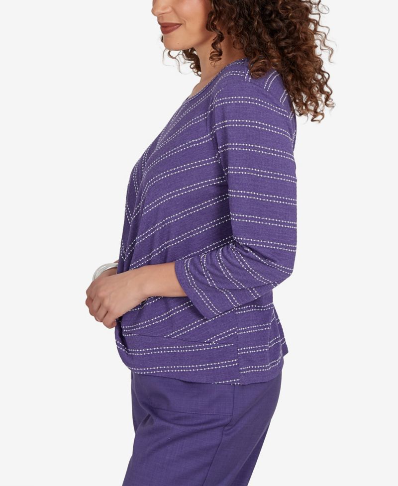 Petite Grand Bazaar Twisted Hem Chevron Top