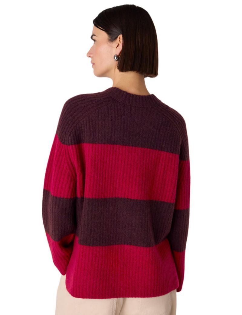 Women's Wool Mix Wide Stripe Knit Sweater