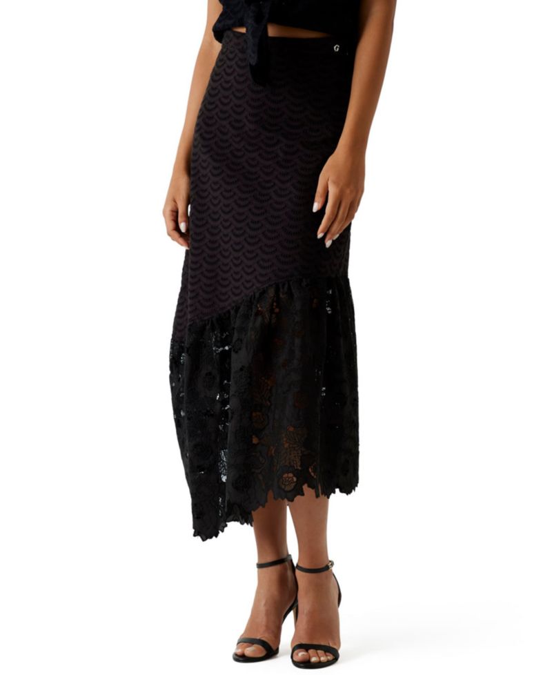 Women's Sharon Eyelets Flared Midi Skirt