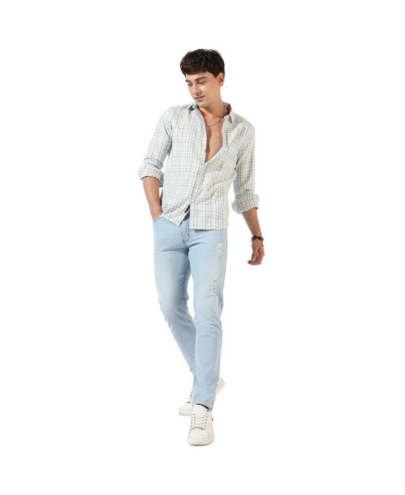 Men's Multicolour Checkered Regular Fit Casual Shirt