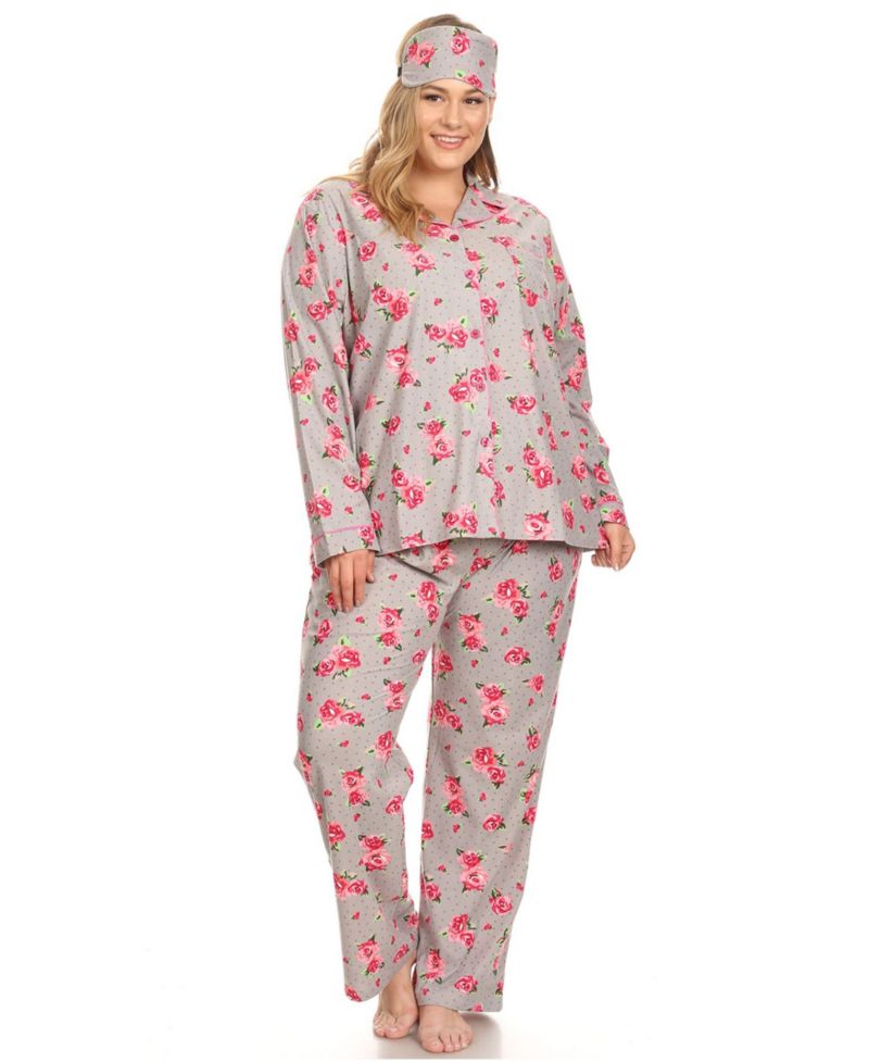 Plus Size 3-Piece Pajama Set