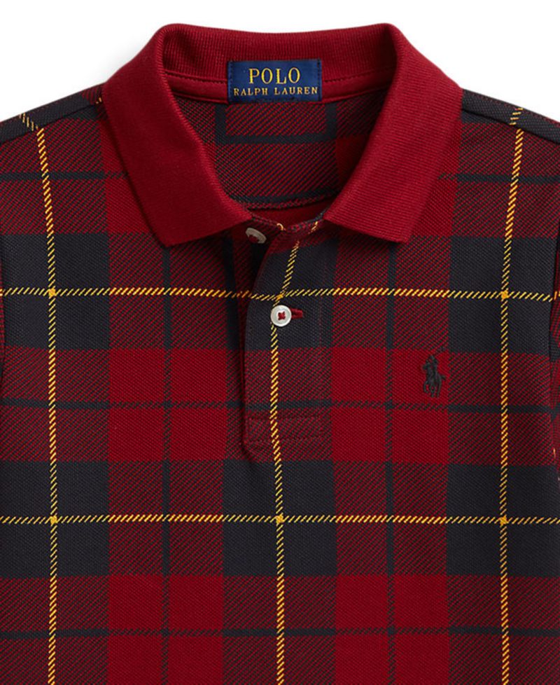 Boys' 2T-7 Plaid Short-Sleeve Polo Shirt