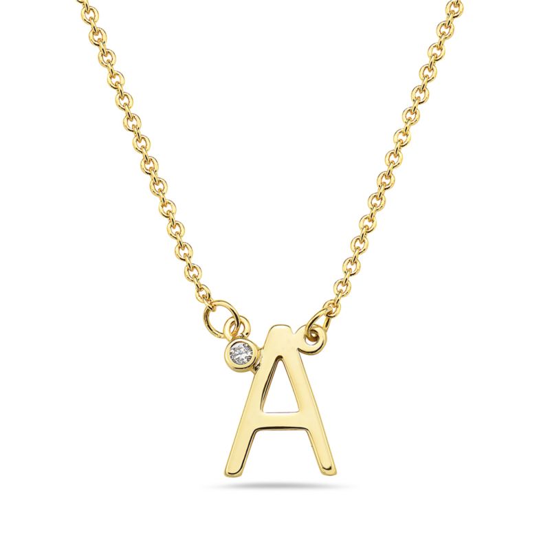 Timeless Plated Brilliant Cubic Zirconia Initial Necklace.