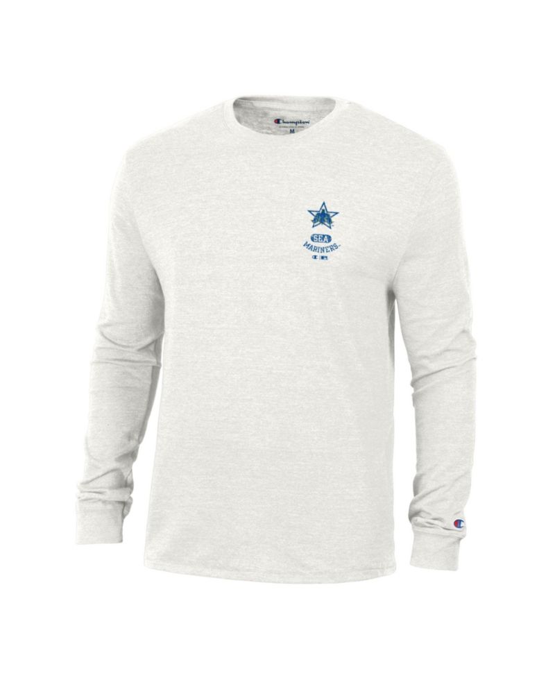 Men's White Seattle Mariners Cooperstown Winning Tradition Tri-Blend Long Sleeve T-Shirt
