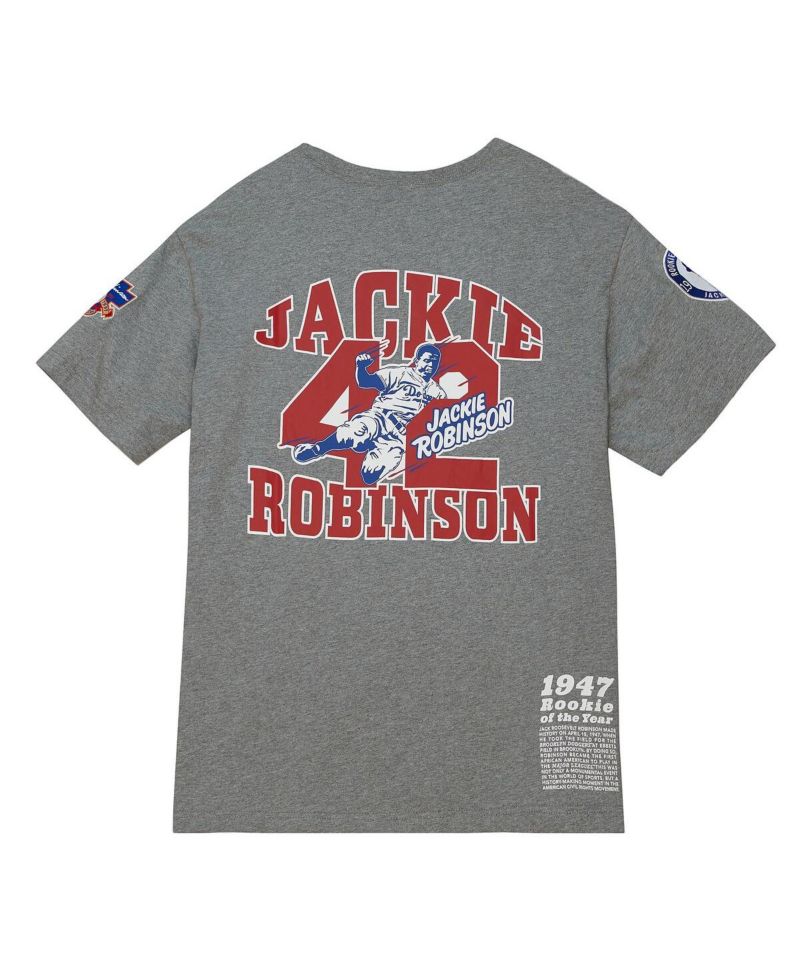 Men's Jackie Robinson Gray Brooklyn Dodgers Cooperstown Collection Legends T-shirt