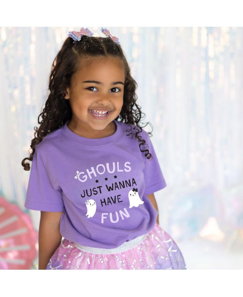 Little and Big Girls Ghouls Just Wanna Have Fun Halloween Short Sleeve T-Shirt