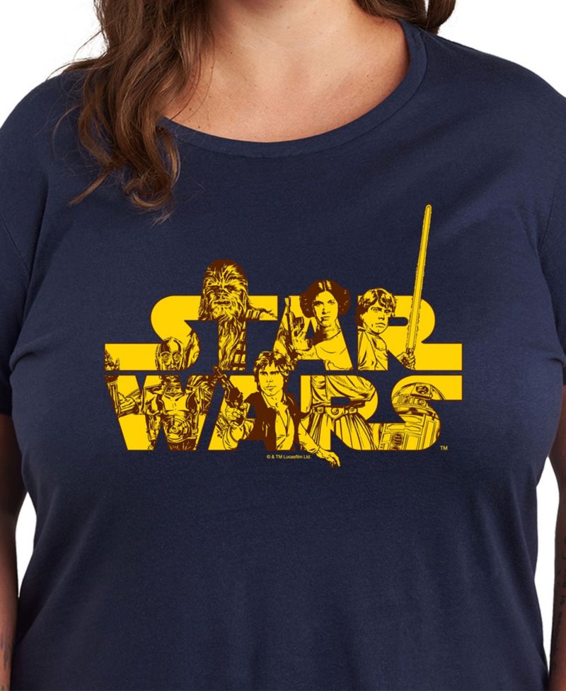 Plus Size Star Wars Logo Graphic T-Shirt