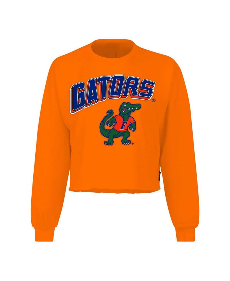 Women's Orange Florida Gators Slouchy Cropped Long Sleeve T-Shirt