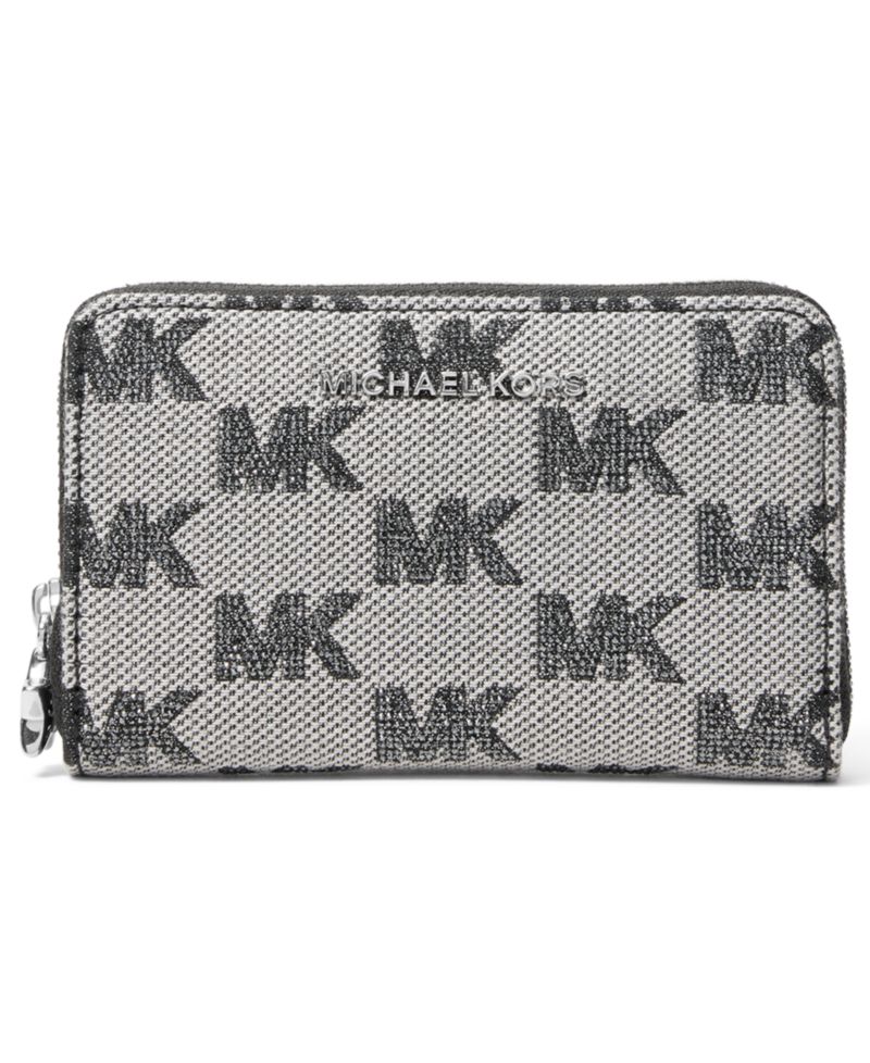 Silver-Tone Hardware Compact Card Case Wallet