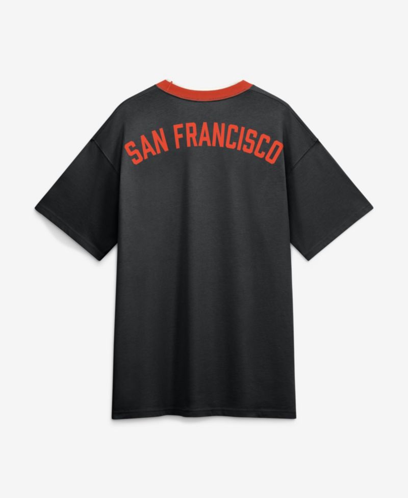 Men's Black San Francisco Giants Cooperstown Collection Ringer T-Shirt