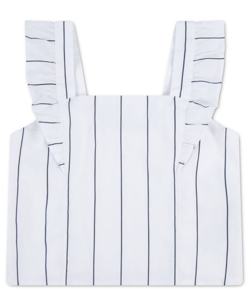 Girls' Flutter-Sleeve Square Neck Top