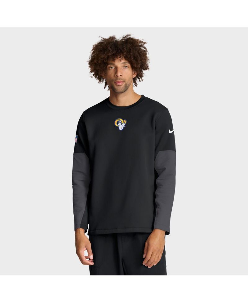 Men's Black Los Angeles Rams Sideline Scripted to Win Performance Long Sleeve T-Shirt