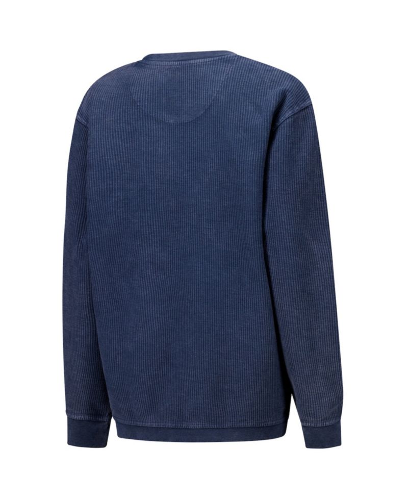 Women's Navy Houston Texans Comfy Cord Pullover Sweatshirt